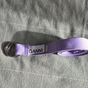 Ganni Lavender Belt with Silver Rings